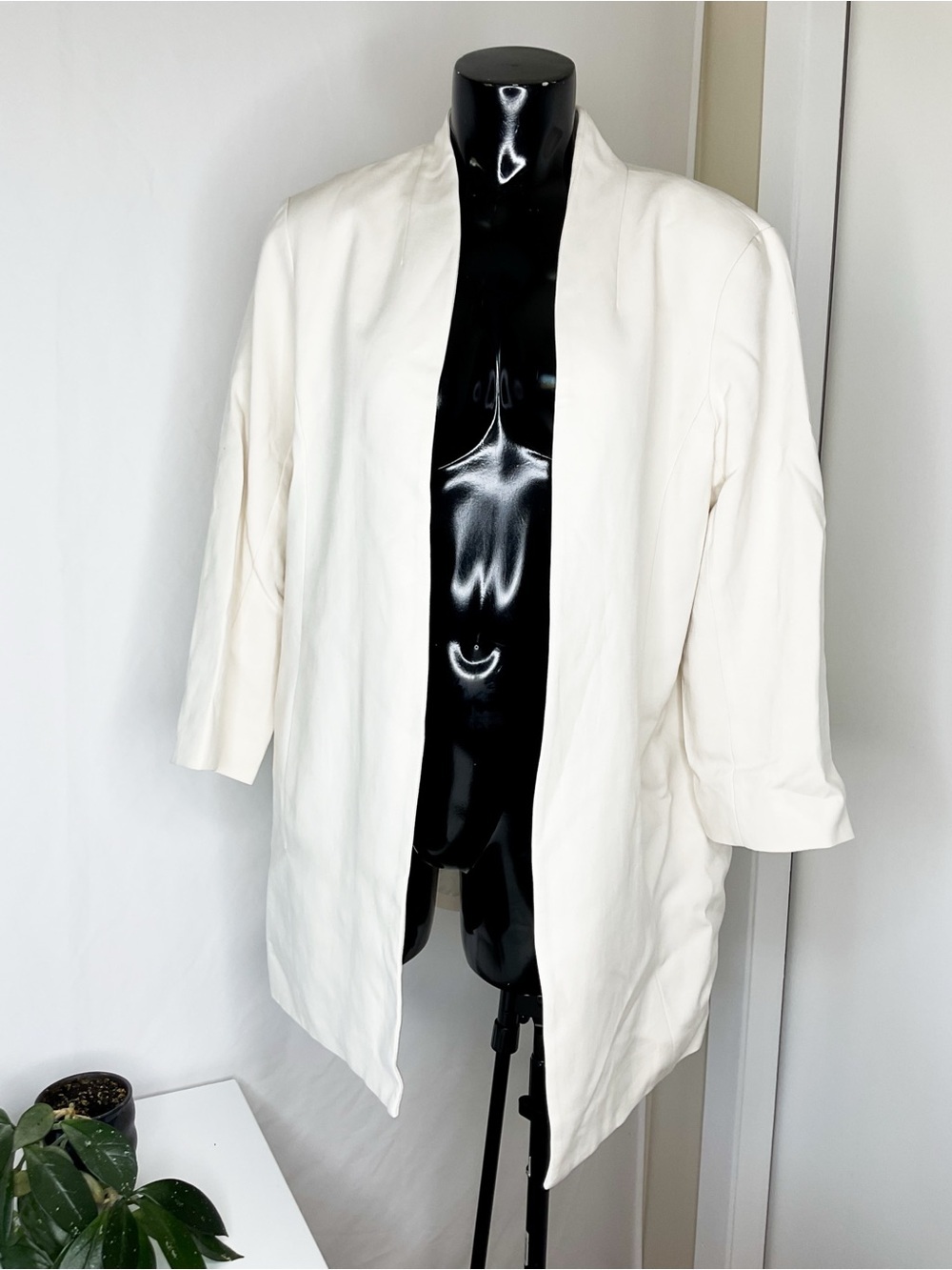 Eileen Fisher Cream Open-Front Jacket - Picture 9 of 12